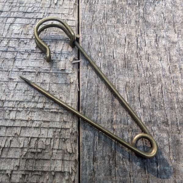 Large safety bronze pin